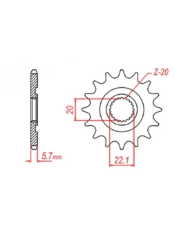 Pinion fata MTX - 2103 12 YAMAHA YZF 250 '01-'17, WR 250F '01-'17 (JTF1590.12) (pas 520) (JTF1590.12)