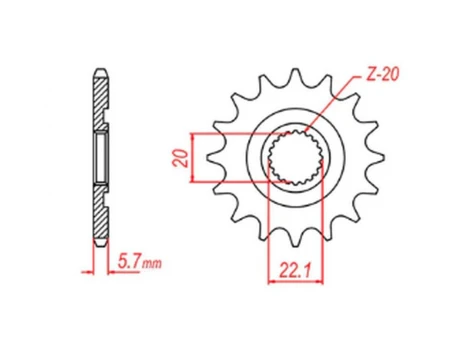 Pinion fata MTX - 2103 12 YAMAHA YZF 250 01-17, WR 250F 01-17 (JTF1590.12) (pas 520) (JTF1590.12) | 10-5NL-12