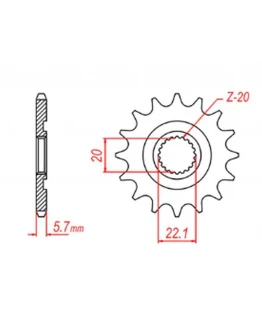 Pinion fata MTX - 2103 13 YAMAHA YZF 250 '01-'17, WR 250F '01-'17 (JTF1590.13) (pas 520)