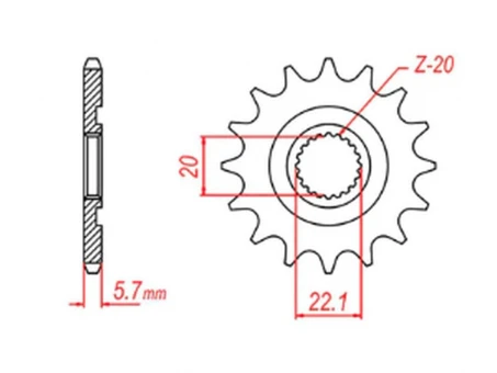 Pinion fata MTX - 2103 13 YAMAHA YZF 250 01-17, WR 250F 01-17 (JTF1590.13) (pas 520) | 10-5NL-13