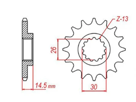 Pinion fata MTX - 340 13 HONDA CR 125 87-03 (JTF326.13) (pas 520) | 10-6KS-13