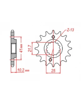 Pinion fata MTX - 345 15 HONDA NX 650, FX 650, YAMAHA XT 660, FMX (JTF308.15) (pas 520)