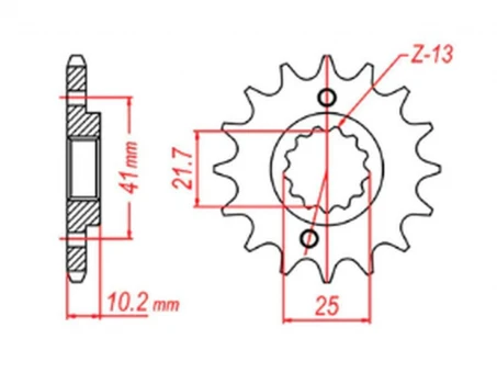 Pinion fata MTX - 345 15 HONDA NX 650, FX 650, YAMAHA XT 660, FMX (JTF308.15) (pas 520) | 10-9MN-15