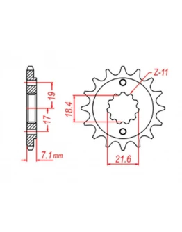 Pinion fata MTX - 2067 14 HONDA CRF 250L '13-'15 (JTF1321.14)  (pas 520)