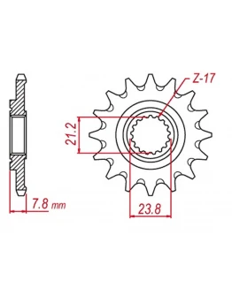 Pinion fata MTX - HORNET 2320 13 HONDA CRF 250R '18-'23 auto-curatare (JTF1344.13SC) (pas 520)