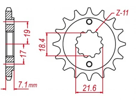 Pinion fata MTX - HORNET 2260 14 (2160 14) SUZUKI RMZ 450 13-20 auto-curatare (JTF1443.14SC) (pas 520) | 10H-28H-14