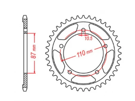 Pinion spate MTX - 795 39 SUZUKI GS 500 E/F 88-10 (JTR823.39) (pas 520) | 11-01D-39