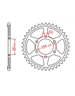 Pinion spate MTX - 4542 41 KAWASAKI ZZR 1400 (06-10) (pas 530) (JTR1493.41)