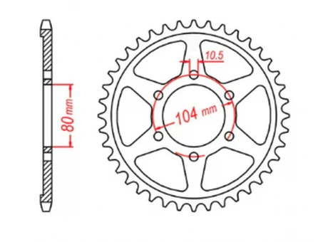 Pinion spate MTX - 4542 41 KAWASAKI ZZR 1400 (06-10) (pas 530) (JTR1493.41) | 11-054-41