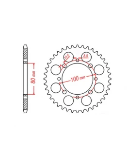 Pinion spate MTX - 819 41 SUZUKI GZ 250 MARAUDER '99-'10, GN 250 '82-'99 (JTR819/2.41) (pas 520)