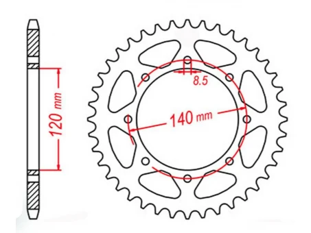 Pinion spate MTX - 491 44 KAWASAKI KLE 500 91-07 (JTR487.44) (pas 520) | 11-186-44
