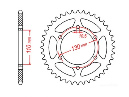 Pinion spate MTX - 504 44 KAWASAKI NINJA 250 09-11 (JTR486.44) (pas 520) | 11-192-44