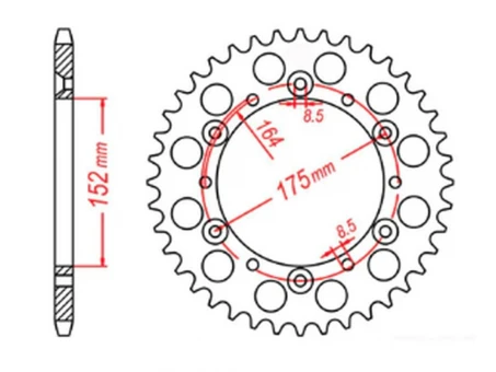Pinion spate MTX - 856 50 YAMAHA YZ YZF 88-98 (JTR853.50) (pas 520) | 11-2H0-50