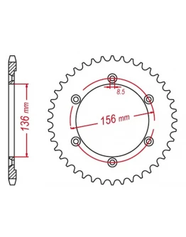 Pinion spate MTX - 4365 43 SUZUKI DR 650 SE '96-'12 (JTR1791.43) (pas 525)