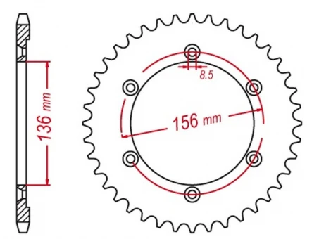Pinion spate MTX - 4365 43 SUZUKI DR 650 SE 96-12 (JTR1791.43) (pas 525) | 11-32E-43
