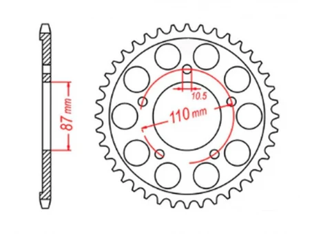 Pinion spate MTX - 828 44 SUZUKI SV 650 99-13 (JTR807.44) (pas 525) | 11-33C-44