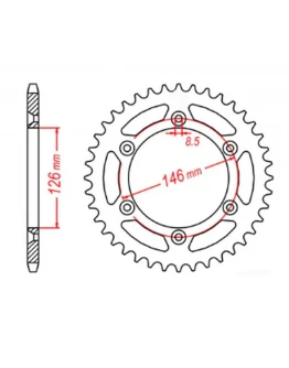 Pinion spate MTX - 808 44 SUZUKI RM/RMZ (JTR808.44) (pas 520)