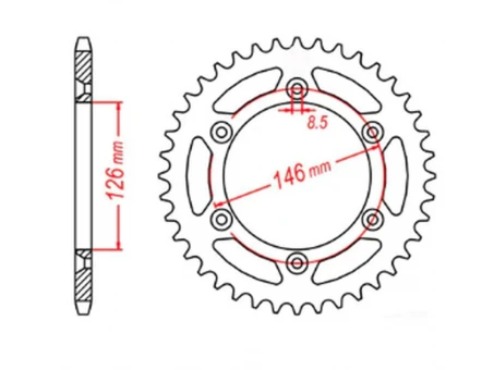 Pinion spate MTX - 808 44 SUZUKI RM/RMZ (JTR808.44) (pas 520) | 11-402-44