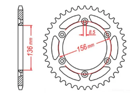 Pinion spate MTX - 702 43 HUSQVARNA SM 610 08-09, SUZUKI DR350 90-03, RGV 250 91-96 (JTR822.43) (pas 520) | 11-415-43
