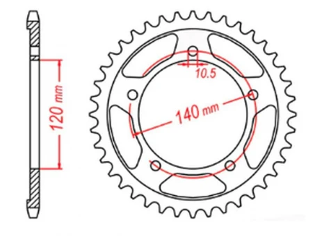 Pinion spate MTX - 4409 43 SUZUKI GSF 1250 06-16, GSXR 1000/1300 (JTR1800.43) (pas 530) | 11-41F-43