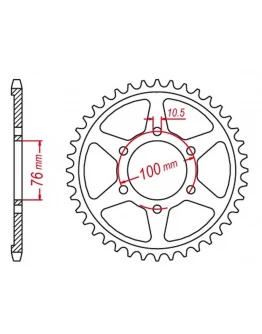 Pinion spate MTX - 816 42 SUZUKI GSXR1100, GSXR750 '92-'95 (JTR816.42) (pas 530)