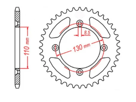 Pinion spate MTX - 4306 49 HONDA CR 80/85 85-07 (JTR215.49) (pas 420) | 11-4GC-49