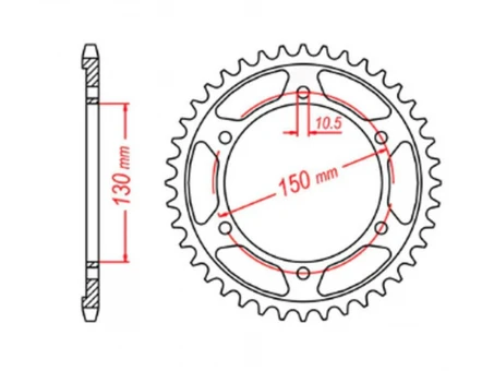 Pinion spate MTX - 300 42 YAMAHA TDM 900 02-13 (JTR300.42) (pas 525) | 11-4NX-42