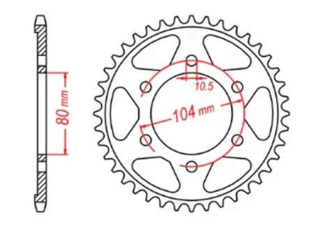 Pinion spate MTX - 4359 42 KAWASAKI Z 1000 03-06, ABS 10-13 (JTR1489.42) (pas 525) | 11-503-42