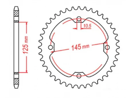 Pinion spate MTX - 4588 38 YAMAHA YFZ 450R 09-19, YFM 250/350/450/700 RAPTOR (458838JT) (pas 520) | 11-5TG-38