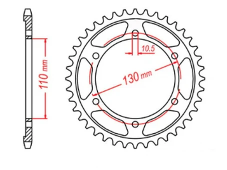 Pinion spate MTX - 4385 46 YAMAHA R6 06-20, MT09 14-19, SUZUKI GSXR 750 11-19, GSXR 1000 17-19, XSR 900 16-19 (+1) (JTR1876.46) (pas 525) | 11-876-46