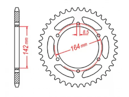 Pinion spate MTX - 4589 44 HYOSUNG GT 650 04-15 (JTR1074.44) (pas 525) | 11-HY2-44