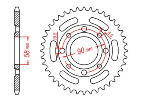 Pinion spate MTX - 279 33 HONDA CB 250 TWO FIFTY, NIGHTHAWK 92-02, CMX 250 REBEL (JTR279.33) (pas 520) | 11-KR0-33