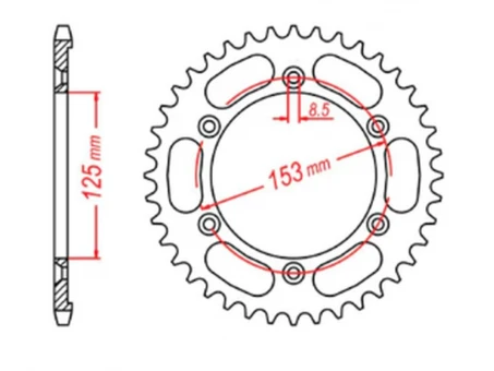 Pinion spate MTX - 4547 54 HONDA XR 125L 03-07 (JD19) (JTR1258.54) (pas 428) | 11-KRH-54