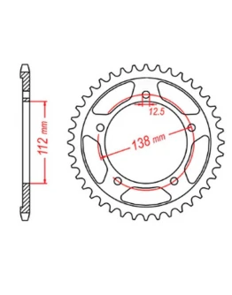 Pinion spate MTX - 4357 43 HONDA CB 600 HORNET '07-'13, CBR 600F '97-'98, '11-'14, CBF 600 '04-'07 (JTR1304.43) (pas 525)
