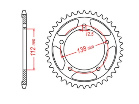Pinion spate MTX - 4357 43 HONDA CB 600 HORNET 07-13, CBR 600F 97-98, 11-14, CBF 600 04-07 (JTR1304.43) (pas 525) | 11-MAS-43