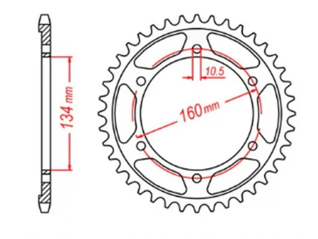 Pinion spate MTX - 4405 42 HONDA CBR 600RR 03-06 (PC37) (JTR1307.42) (pas 525) | 11-MBW-42