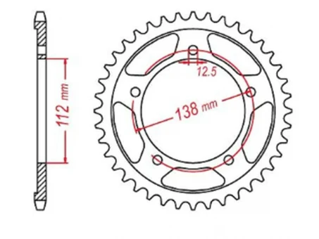 Pinion spate MTX - 4384 43 HONDA NC 700/750S 12-19, NC 700/750X 12-19 (JTR1316.43) (pas 520) | 11-MGZ-43