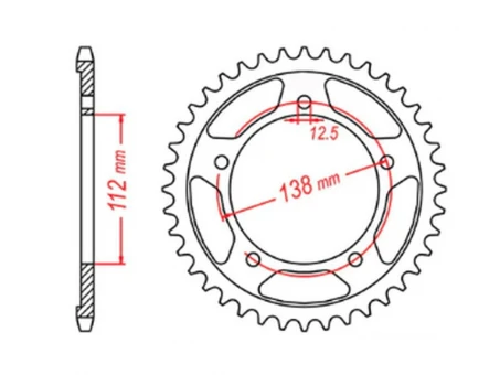 Pinion spate MTX - 4350 40 HONDA CB 500 94-03, CB 750F 93-03 (JTR1332.40) (pas 525) | 11-MW3-40