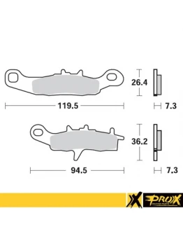 Placute de frana ProX KH258 / KH349 KAWASAKI KX 80/85/100 '97-20, SUZUKI RM 85 '05-20 fata, KAWASAKI KFX 450R 08-14, KVF 650 BRUTE FORCE '05-13 fata dreapta