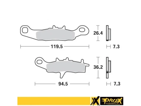 PROX KLOCKI HAMULCOWE KH258 / KH349 KAWASAKI KX 80/85/100 97-20, SUZUKI RM 85 05-20 PRZÓD, KAWASAKI KFX 450R 08-14, KVF 650 BRUTE FORCE 05-13 PRZÓD PRAWY | 37.106202