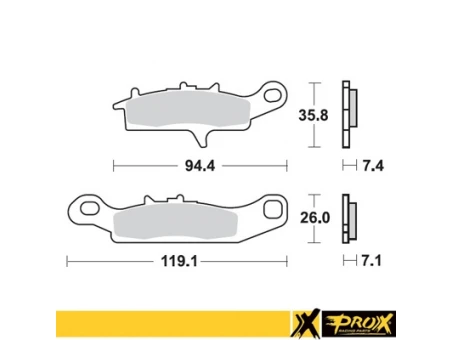 PROX KLOCKI HAMULCOWE KH342 KAWASAKI KFX 450R 08-14, KVF 650 BRUTE FORCE 05-13 PRZÓD LEWY | 37.209402