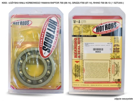 HOT RODS ŁOŻYSKO WAŁU KORBOWEGO YAMAHA RAPTOR YFM 700 (06-18), GRIZZLY 700 (07-15), RHINO 700 08-13 ( 1 SZTUKA ) | K053