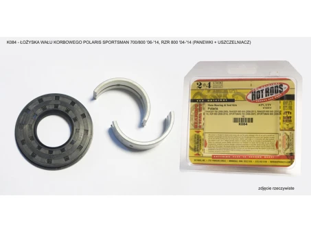 HOT RODS ŁOŻYSKA WAŁU KORBOWEGO POLARIS SPORTSMAN 700/800 06-14, RZR 800 04-14 (PANEWKI + USZCZELNIACZ) | K084
