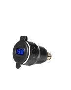 Priză Dublă USB QC BIKETEC 3.0 - 36W DIN cu Volmetru pentru BMW/Triumph | BTMUS41QC