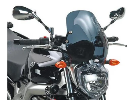 Parbriz moto KAPPA - YAMAHA FZ6 (04-06) 35 x 36 CM Fumuriu - necesar Kit montaj D140KITK | 140DK