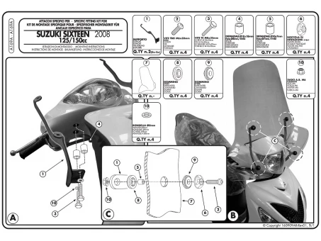 Suport parbriz KAPPA - SUZUKI SIXTEEN 125-150 (08-12) | A169A