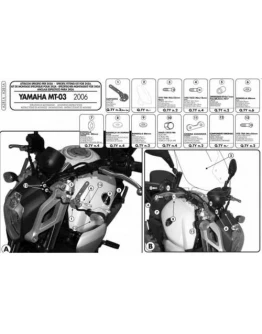 Suport parbriz KAPPA - 245A, 245N, 246 YAMAHA MT 03 600 (06-14)