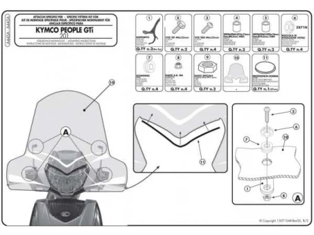 Suport parbriz KAPPA - KYMCO People GTi 125-300 (10-11) | A443AK