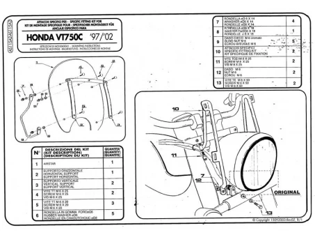 Suport parbriz KAPPA - HONDA VT 750C 99-02- | AS115A2