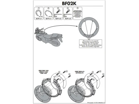 Suport geanta rezervor TANKLOCK KAPPA - TRIUMPH SPRINT 1050ST/GT, TIGER 1050 (06) | BF02K